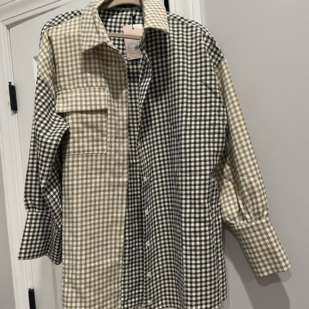 Oversized plaid button down shirt from missguided is never worn with tags.
